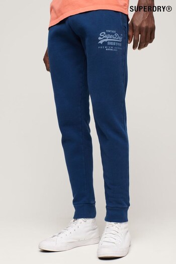 Superdry Blue Classic Vintage Logo Heritage Joggers (N76899) | £55