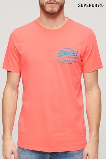 Superdry Neon Red Neon Vintage Logo T-Shirt (N76901) | £30