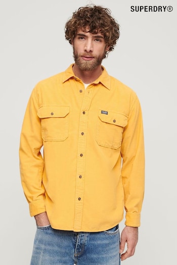 Superdry Yellow Micro Cord Long Sleeve Shirt (N76936) | £50