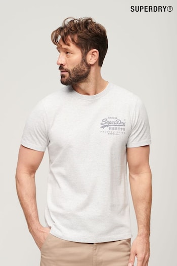 Superdry White Vintage Logo Heritage Chest T-Shirt (N76946) | £27