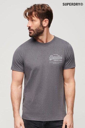 Superdry Grey Vintage Logo Heritage Chest T-Shirt (N76964) | £27