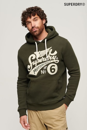Superdry Green Worker Scripted Embroidered Graphic Hoodie (N76967) | £60