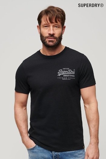 Superdry Black Vintage Logo Heritage Chest T-Shirt (N76984) | £27