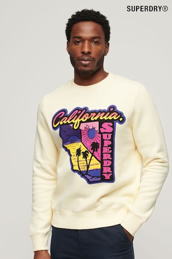Superdry Cream Neon Travel Loose Sweatshirt (N76988) | £55