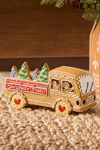 Brown Light Up Gingerbread Truck Ornament (N77044) | £35