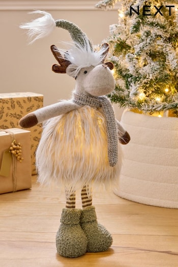 Natural Light Up Reindeer Christmas Ornament (N77079) | £35