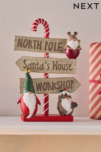 Red North Pole Christmas Santa Sign Ornament (N77094) | £25