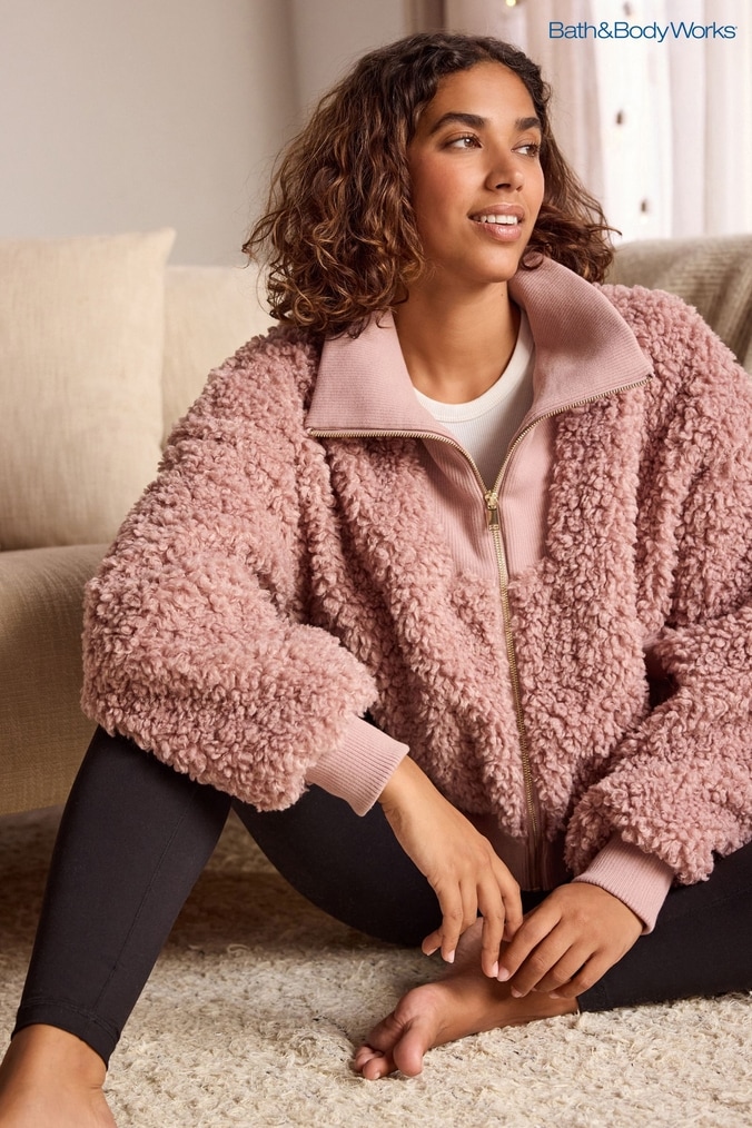 Teddy jacket pink new arrivals
