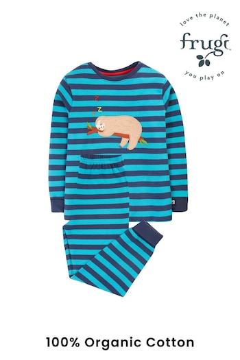 Frugi Blue Stripe Pyjama Set (N77159) | £35 - £37