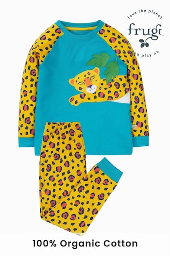Frugi Yellow Raglan Pyjama Set With Character Applique (N77160) | £35 - £37