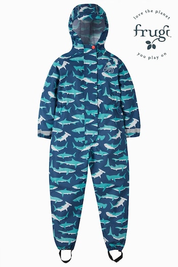 Frugi Blue Waterproof Tropical Sea Print Rain or Shine Suit (N77172) | £42 - £46
