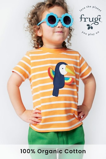 Frugi Stripe Toucan Applique Easy On Interactive T-Shirt (N77181) | £22 - £26