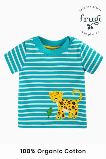 Frugi Blue Stripe Toucan Applique Easy on Interactive T-Shirt (N77220) | £20 - £22