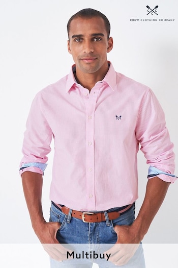 Crew Clothing Company Pink Check Print Cotton Classic Shirt (N77273) | £57