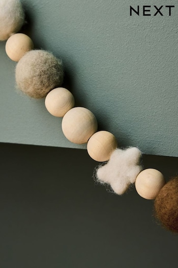 Natural Scandi Beaded Christmas Garland (N77279) | £0