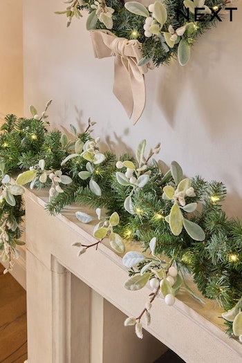 Green Frosty Christmas Garland (N77293) | £0