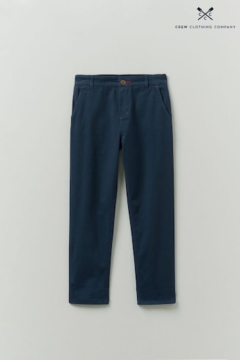 Crew Clothing Company Blue Cotton Chinos (N77297) | £24 - £32