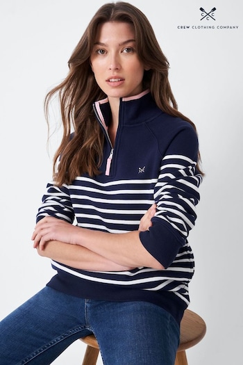 Crew Clothing Company Blue Stripe Cotton Sweatshirt (N77322) | £55