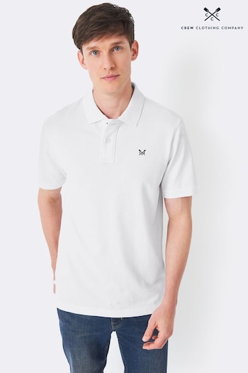 Crew Clothing Company Cotton Classic White Polo Shirt (N77341) | £37