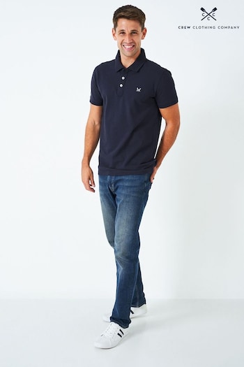 Crew Clothing Company Blue Cotton Classic Polo Shirt (N77343) | £37