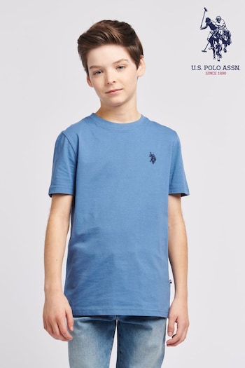 U.S. Polo Assn. Boys Blue Double Horsemen T-Shirt (N77389) | £20 - £24