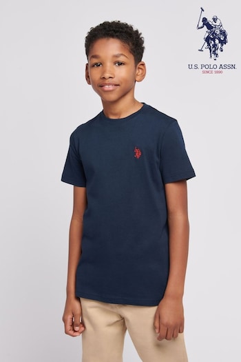 U.S. Polo Assn. Boys Blue Double Horsemen T-Shirt (N77406) | £20 - £24