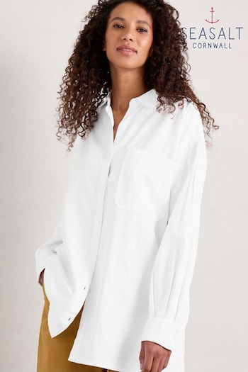 Seasalt Cornwall White Lavant Mor Cotton Shirt (N77410) | £60