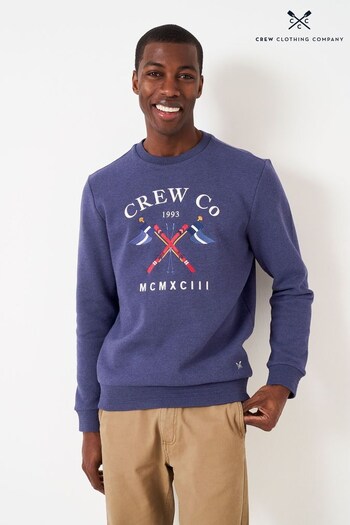 Crew Clothing Company Blue Cotton Classic Sweatshirt (N77424) | £65