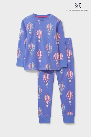 Crew Clothing Company Lilac Purple Print Cotton  Pyjama Set (N77429) | £24 - £28