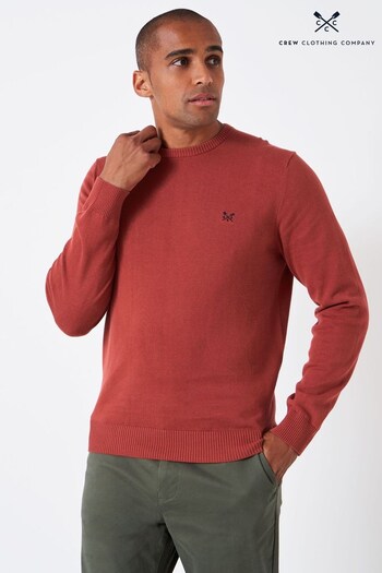 Crew Clothing Company Mid Red Cotton Classic Jumper (N77432) | £55
