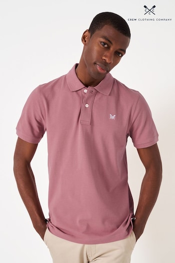 Crew Clothing Company Mid Pink Cotton Classic Polo Shirt (N77451) | £40