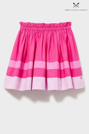 Crew Clothing Company Pink Colour Block Cotton Flared Skirt (N77453) | £24 - £28