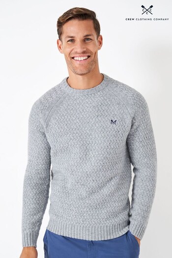 Crew Clothing Company Crossby Crew Neck Grey Jumper (N77472) | £70