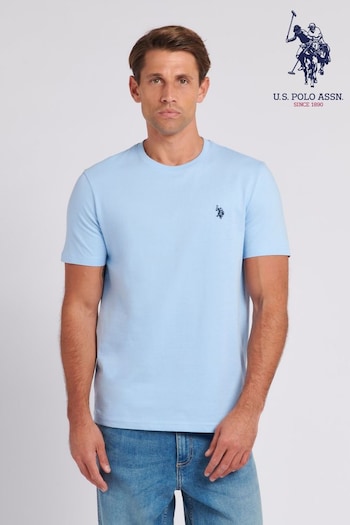 U.S. Col Polo Assn. Mens Regular Fit Blue Double Horsemen T-Shirt (N77499) | £25