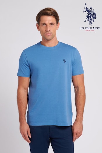 U.S. Polo Assn. Mens Regular Fit Blue Double Horsemen T-Shirt (N77504) | £25