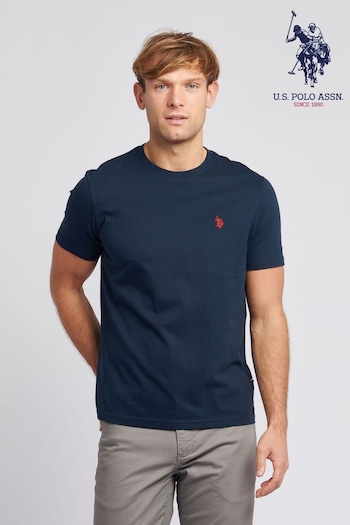 U.S. Col Polo Assn. Mens Regular Fit Blue Double Horsemen T-Shirt (N77531) | £25