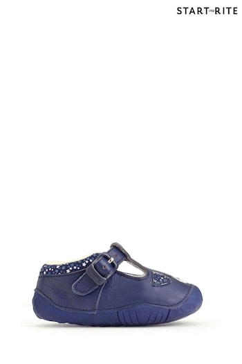 Start Rite Baby Blue Little Paws French Leather Dog T-Bar Shoes (N77619) | £35