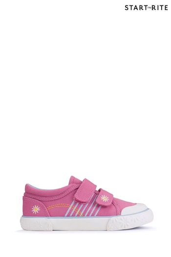 Start Rite Pink Sandy Beach Washable Canvas Double Rip Tape Summer Trainers (N77621) | £27