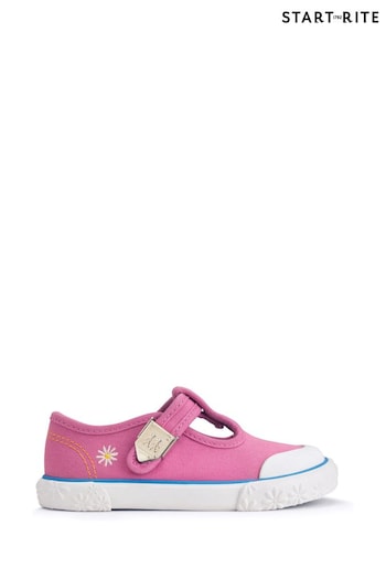 Start Rite Pink Anchor Washable Canvas T-Bar Summer Trainers (N77650) | £25