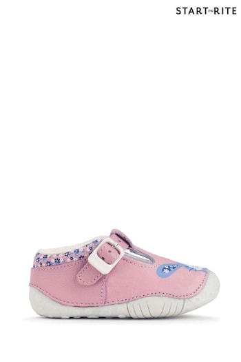 Start Rite Baby Pink Little Paws Nubuck/Leather Bunny T-Bar Shoes (N77657) | £35