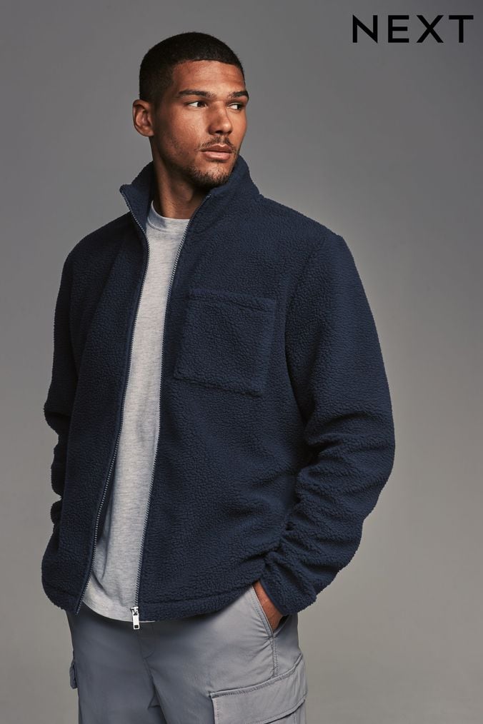 Mens zip through fleece sale