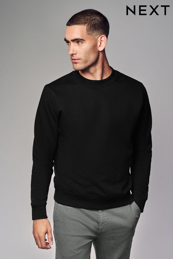 Plain black sweatshirt mens cheap