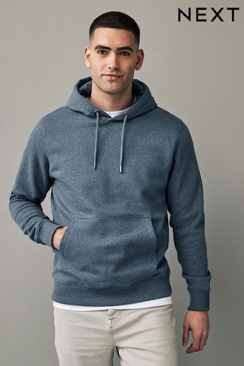 Denim Blue Regular Fit Cotton Rich Jersey Fabric Hoodie (N77919) | £29