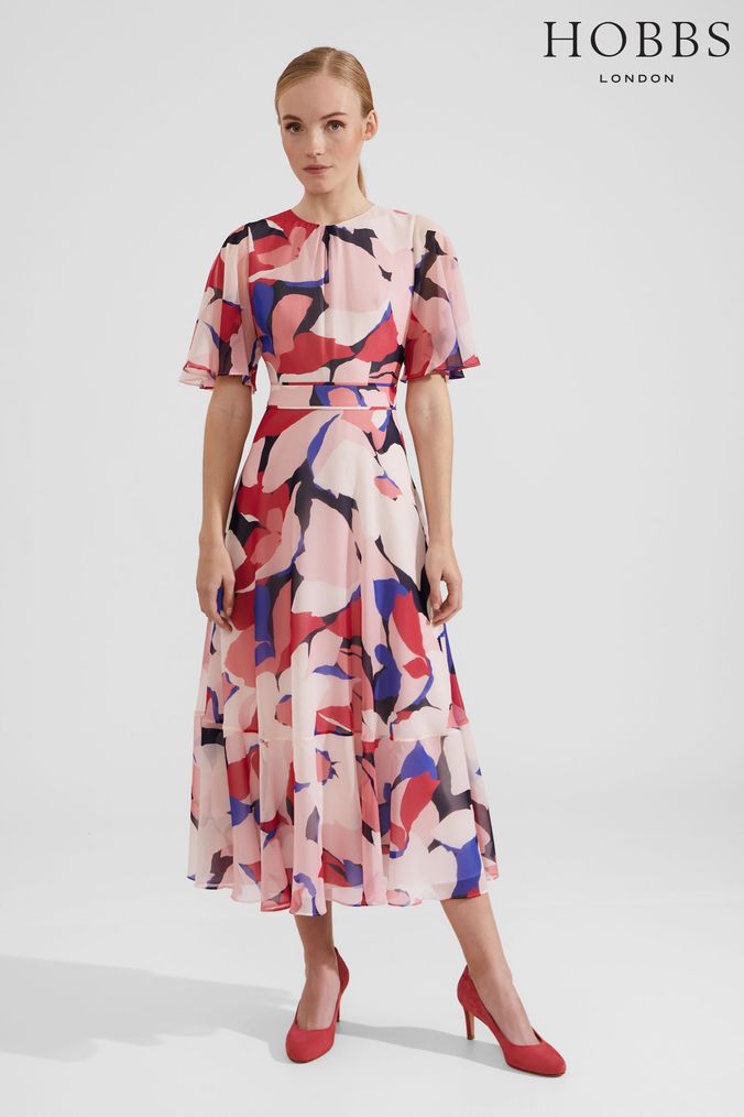 Buy Women s Red Hobbs Midi Casual Mother of the Bride Round Neck Dresses Online ArvindShops