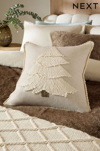 Natural Scandi Christmas Tree Cushion (N78114) | £22