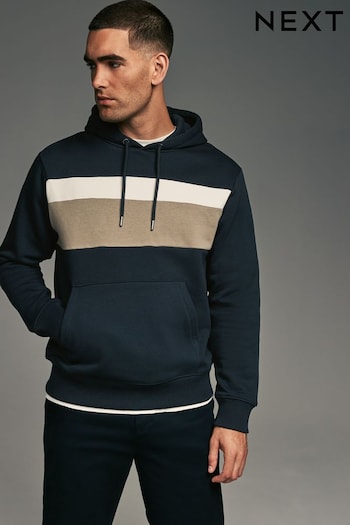 Navy Panel Blocking Hoodie (N78155) | £35