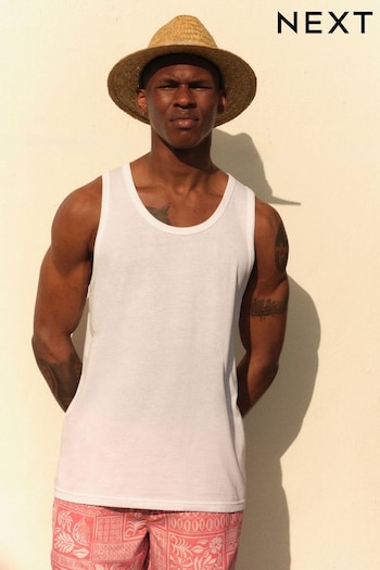 White Regular Fit Heavyweight 100% Cotton Vest (N78196) | £14