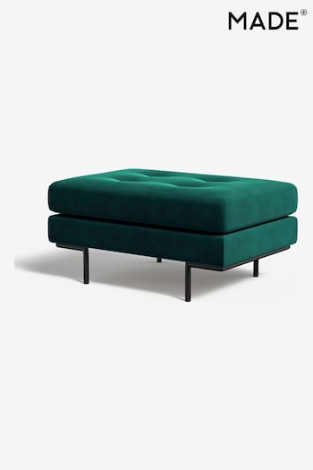 MADE.COM Matt Velvet Teal Green Harlow Footstool (N78274) | £350