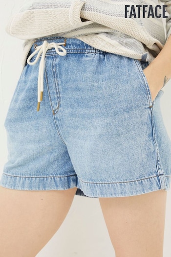 FatFace Blue Ashby Pull On Denim Undyed Shorts (N78577) | £35