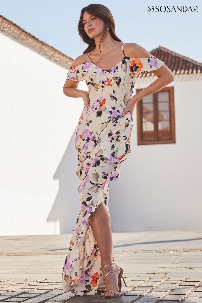 Buy Women s Cream Maxi Floral Dresses Online Next UK